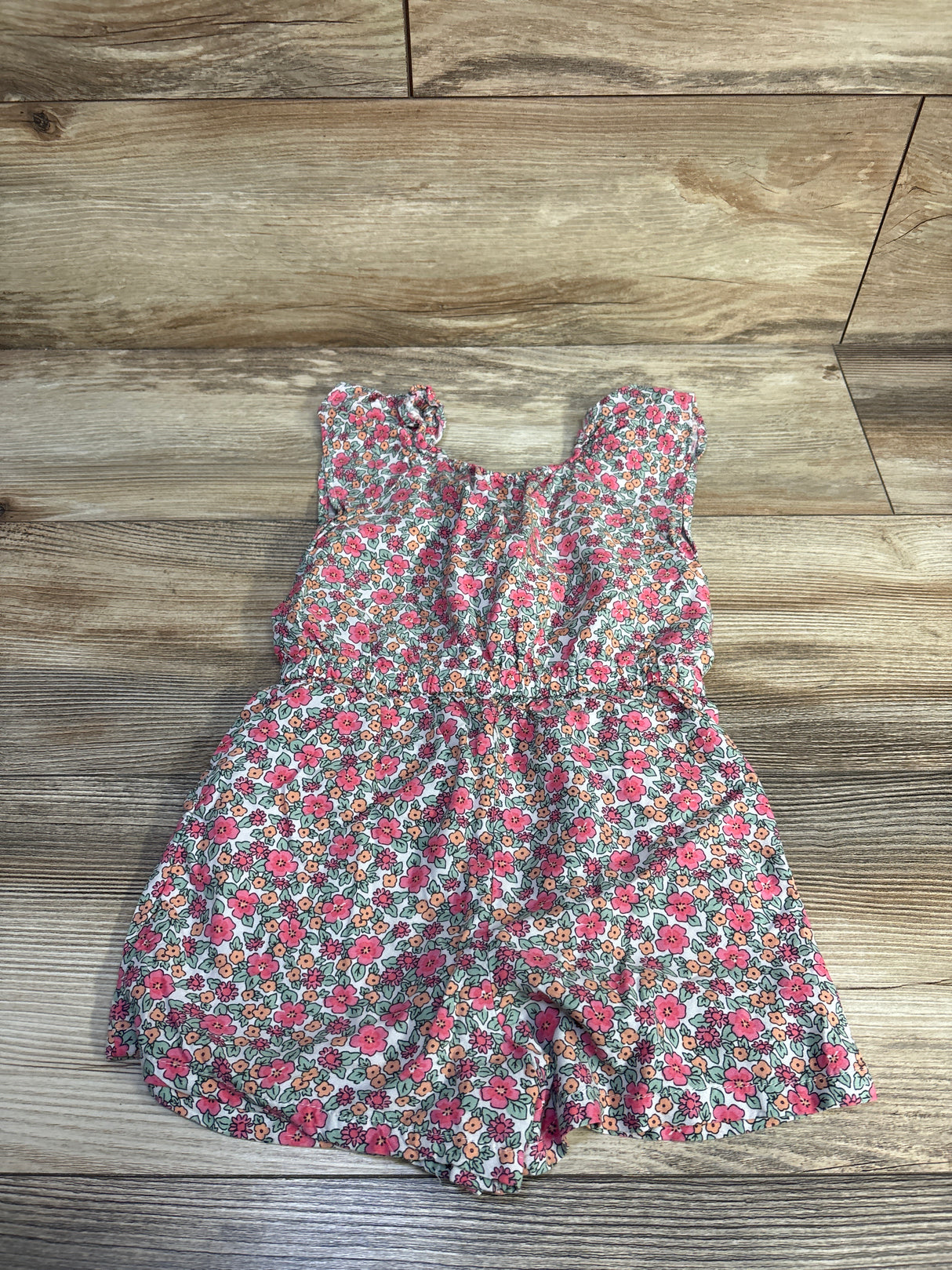 Cat & Jack Floral Shortie Romper White sz 3T