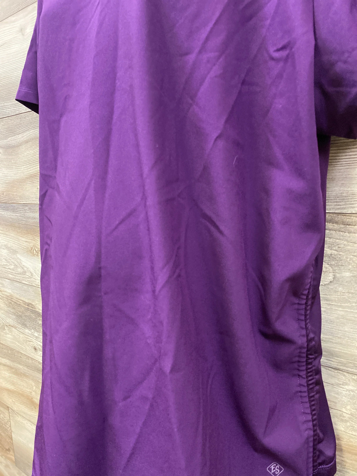 Easy Stretch Cooling Knit Back Maternity Scrub Top In Eggplant sz XL