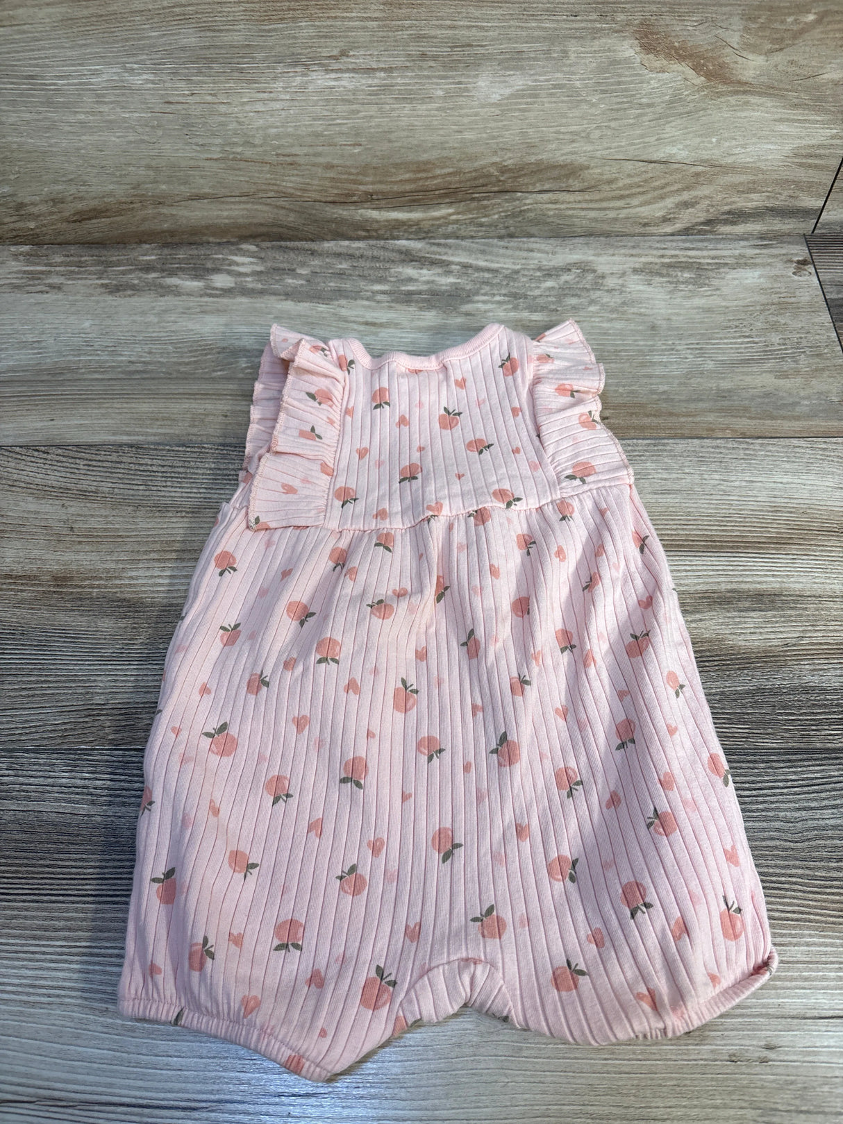 Willow + Whimsy Ribbed Peach Shortie Romper Peach sz 12m