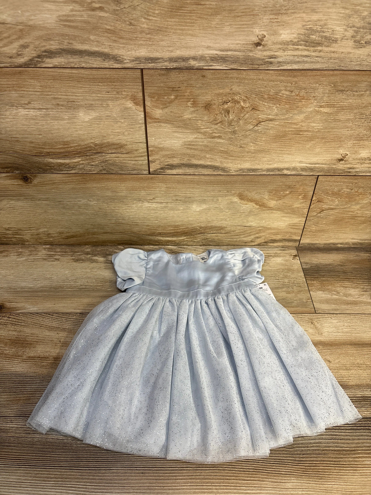 NEW Oshkosh Short-Sleeve Tulle Satin Dress Blue sz 9m