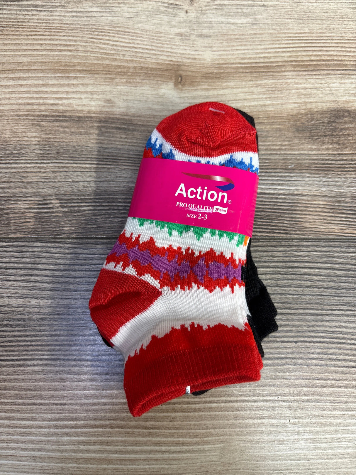 NEW Action Pro Quality Socks 3pk sz 2-3