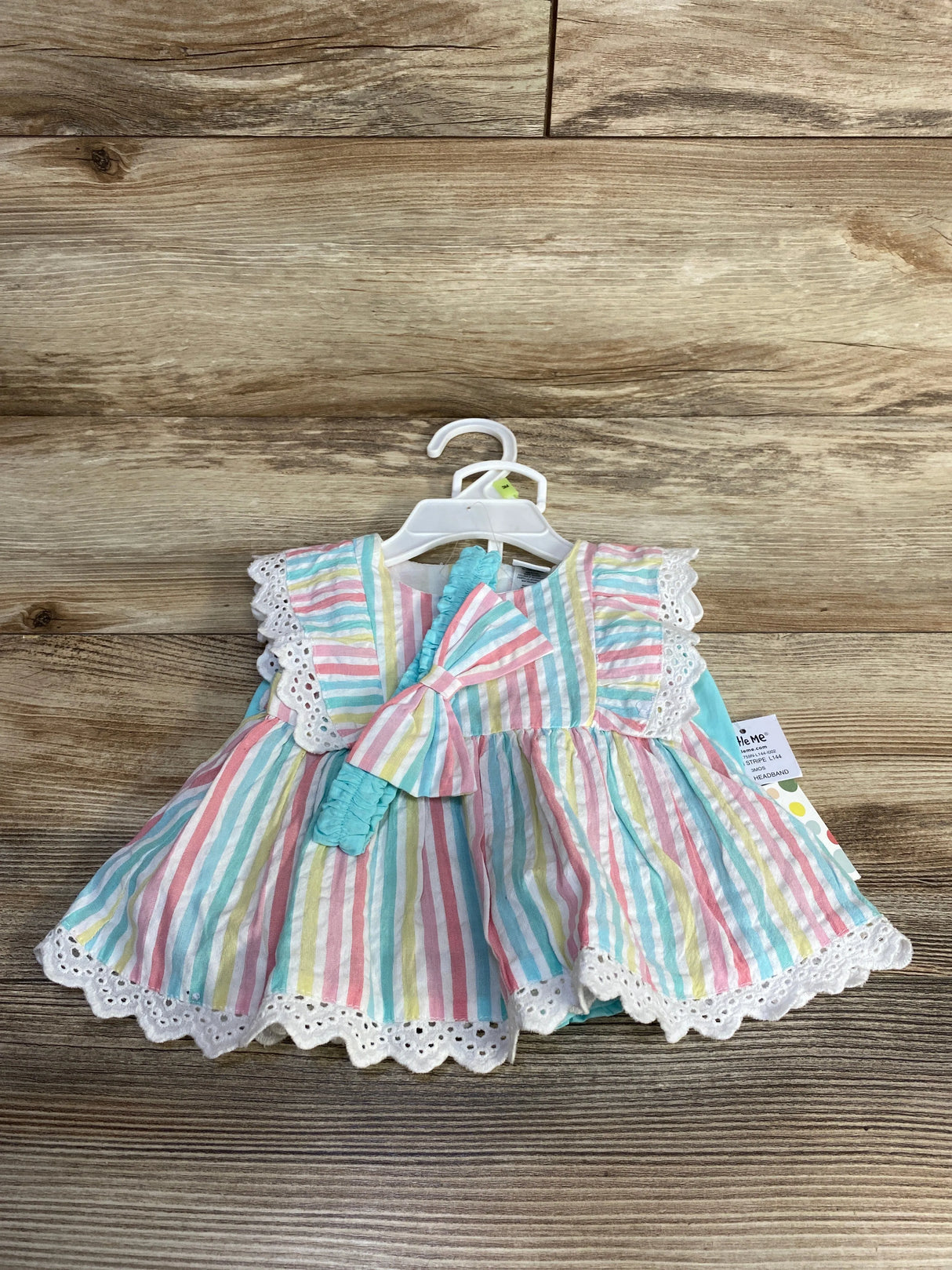 NEW Little Me 3pc Striped Top + Shorts + Headband Blue sz 3m - Me n Mommy To Be