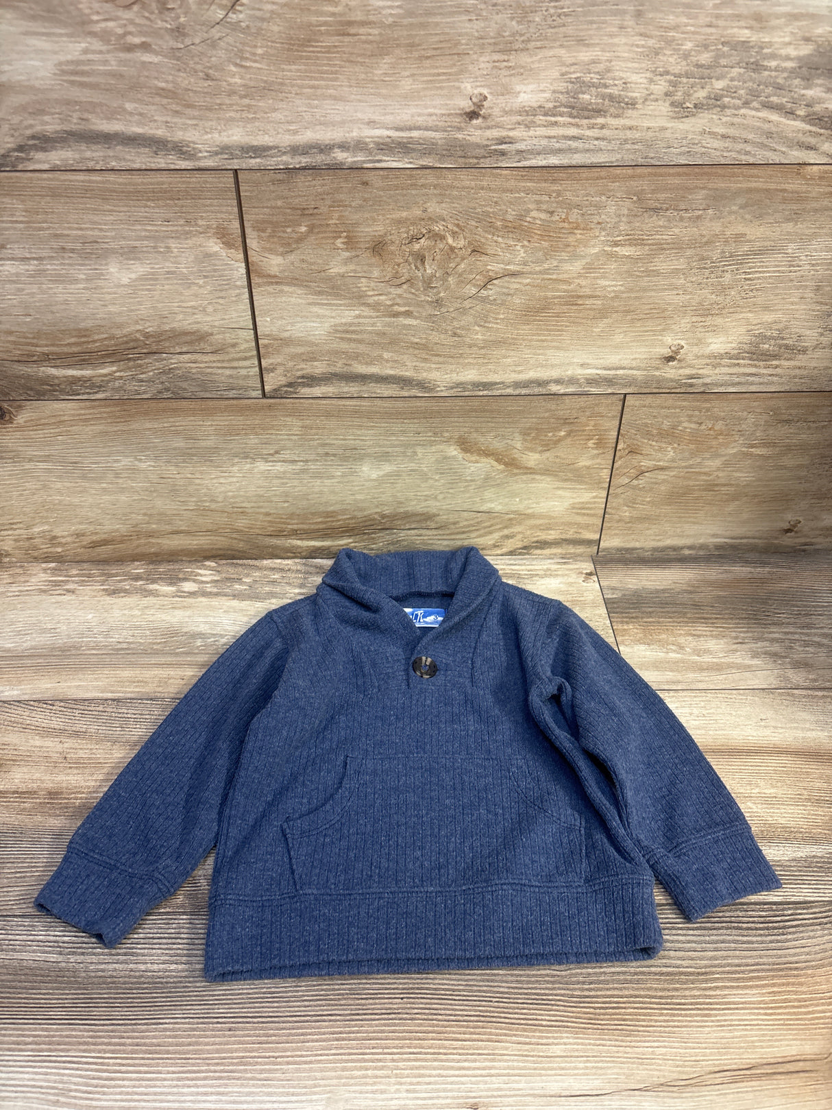 Kapital K Ribbed Shawl-Collar Pullover Sweater Blue sz 3T