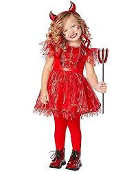 Spirit Halloween 4pc Devil Cutie Costume Red sz 5-6T