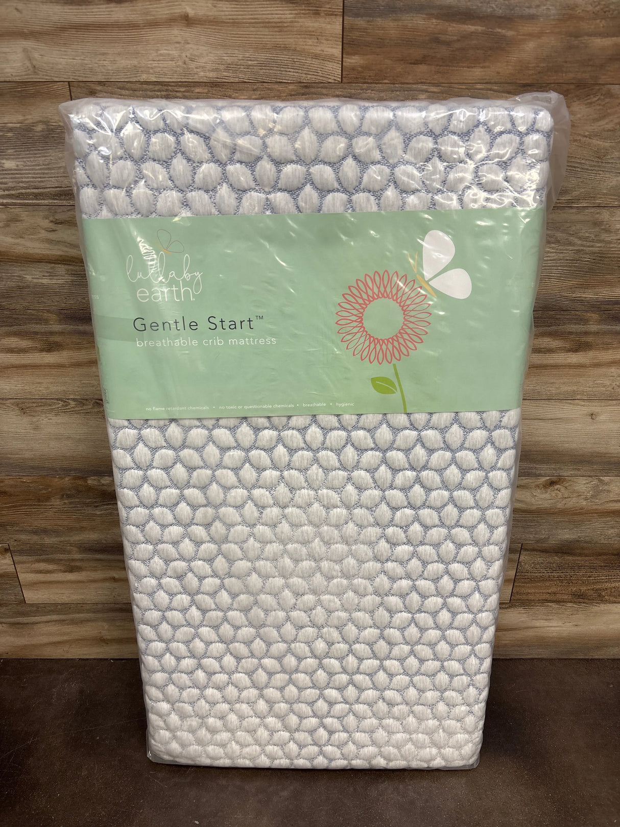 NEW Lullaby Earth Gentle Start Breathable Crib Mattress - Blue Leaf