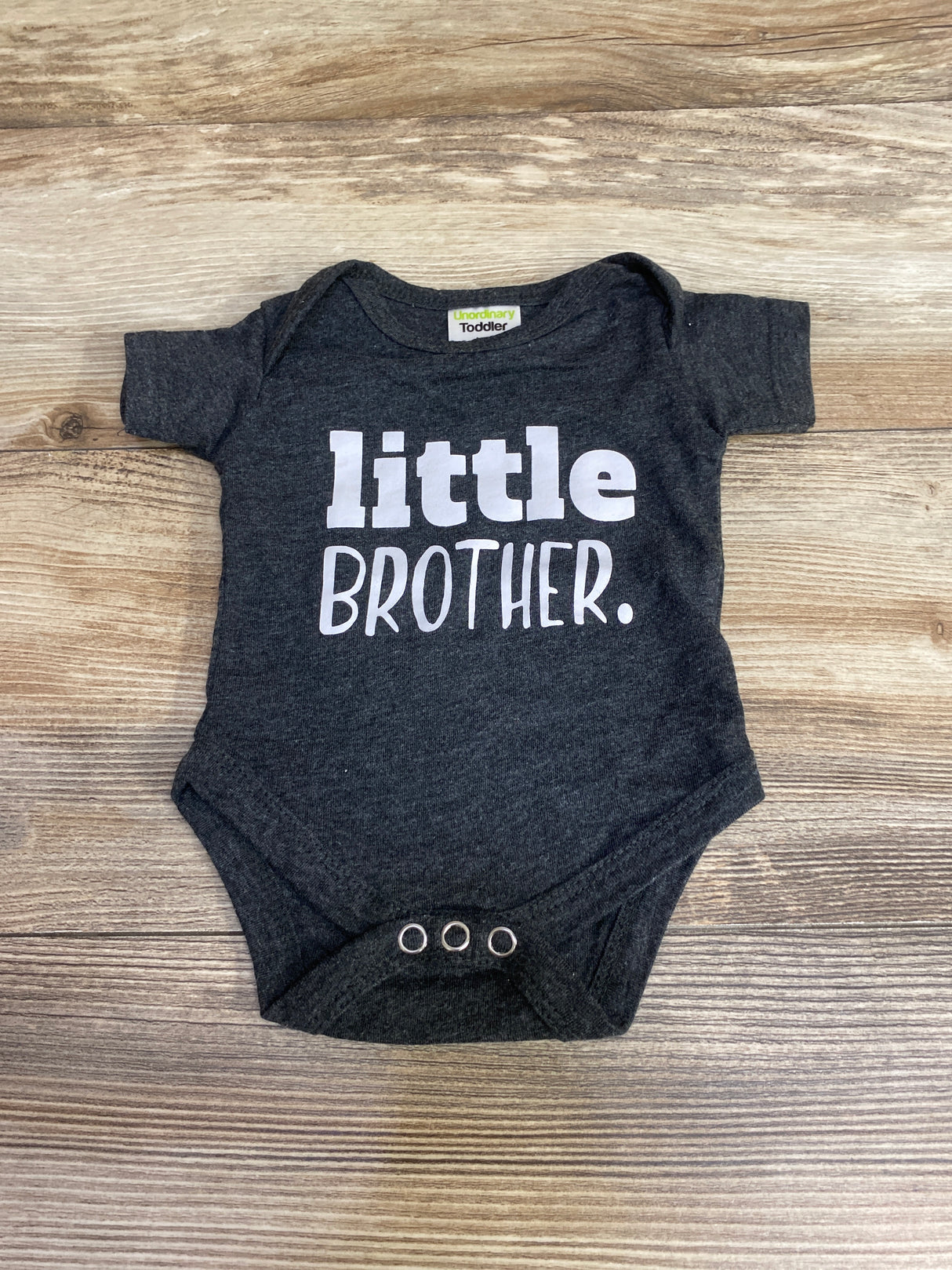 Unordinary Toddler Little Brother Bodysuit Grey sz Newborn