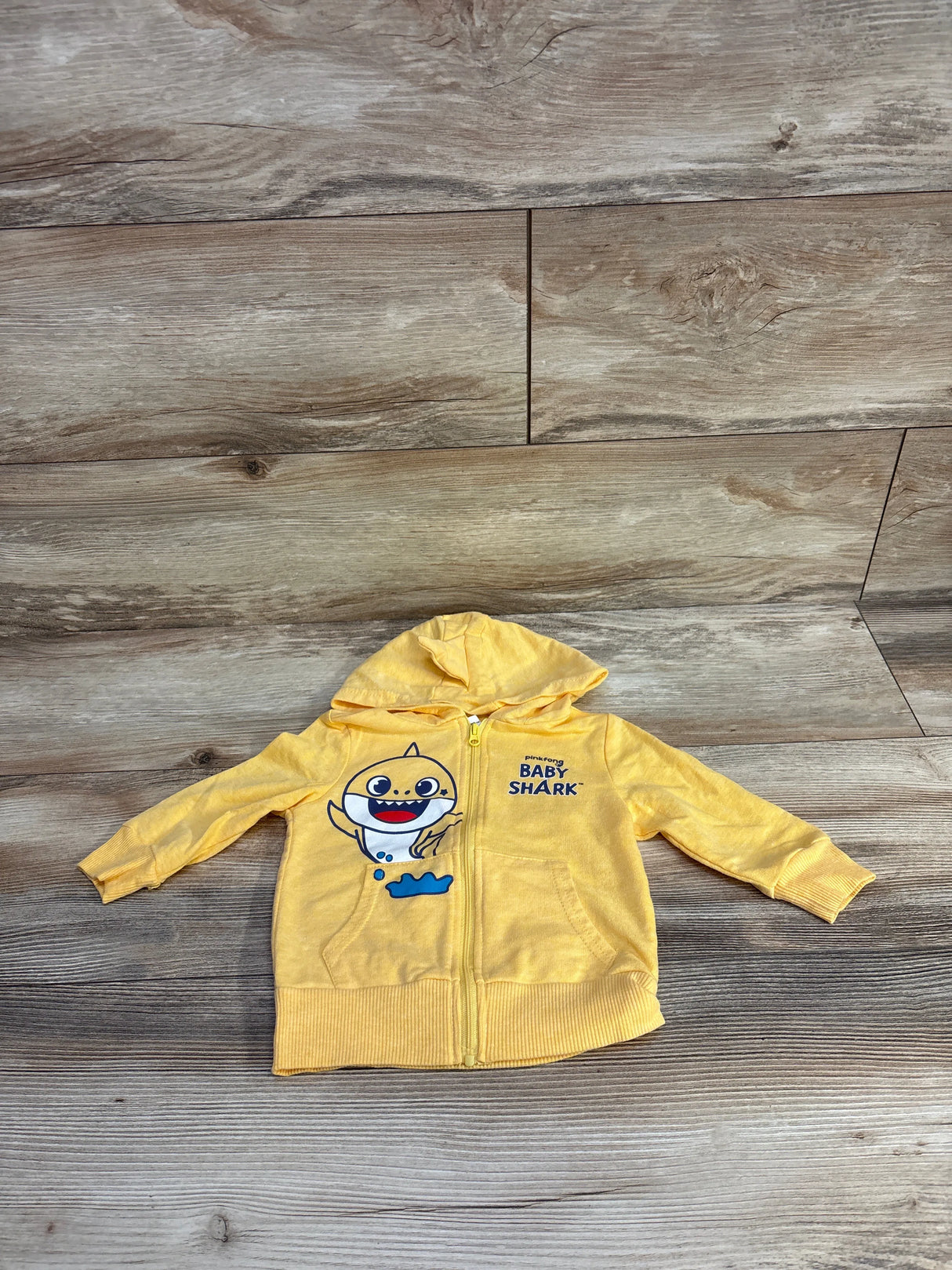 Pinkfong Nickelodeon Baby Shark Zip-Up Sweatshirt Yellow sz 12m