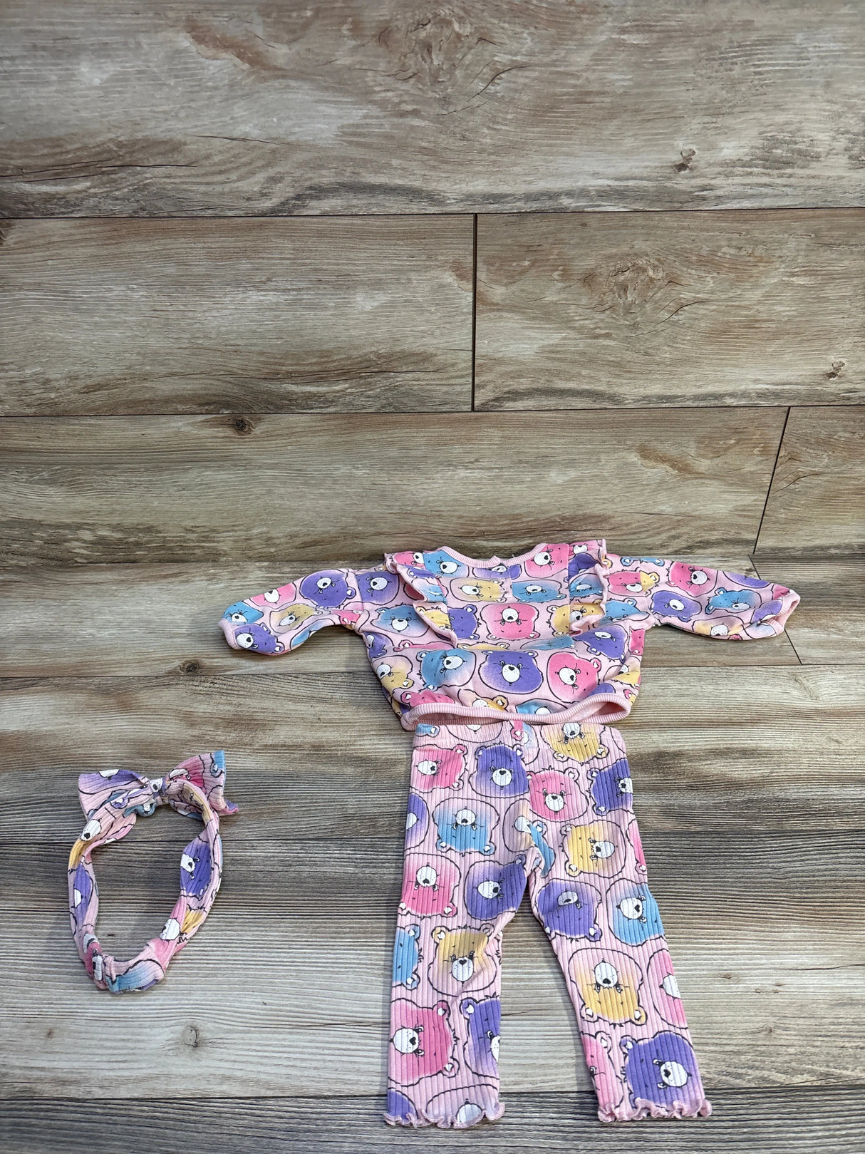 Care Bears Baby 3pc Sweatshirt, Leggings, & Headband Set Pink sz 3/6m