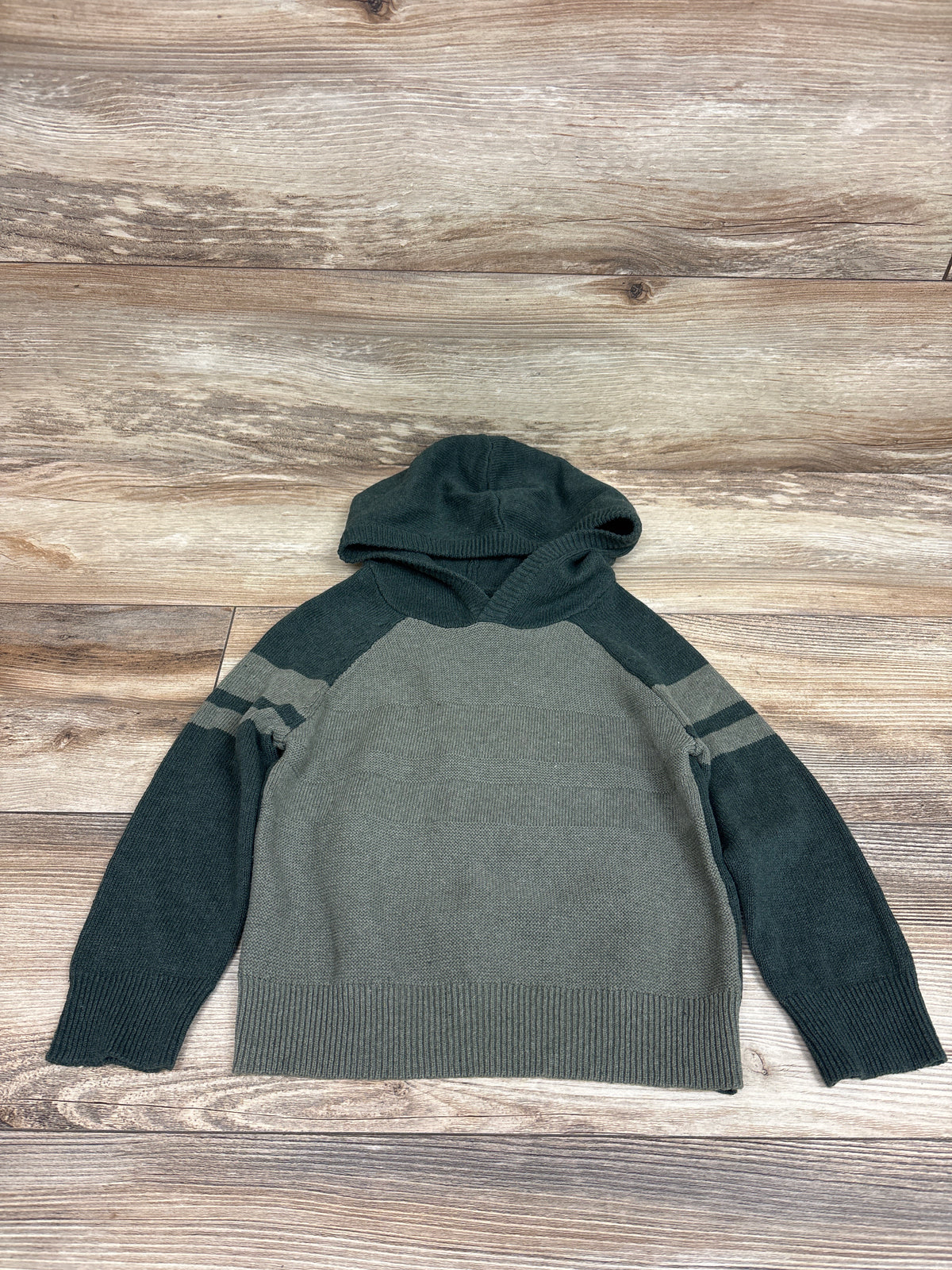 Cat & Jack Hooded Knit Sweater Green sz 3T