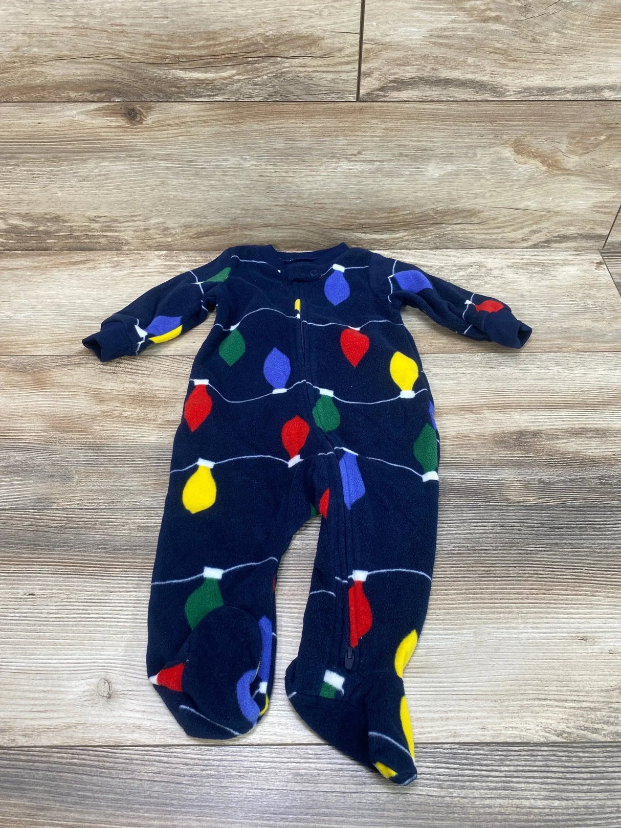 Carter's Christmas Lights Blanket Sleeper Navy sz 6m - Me n Mommy To Be