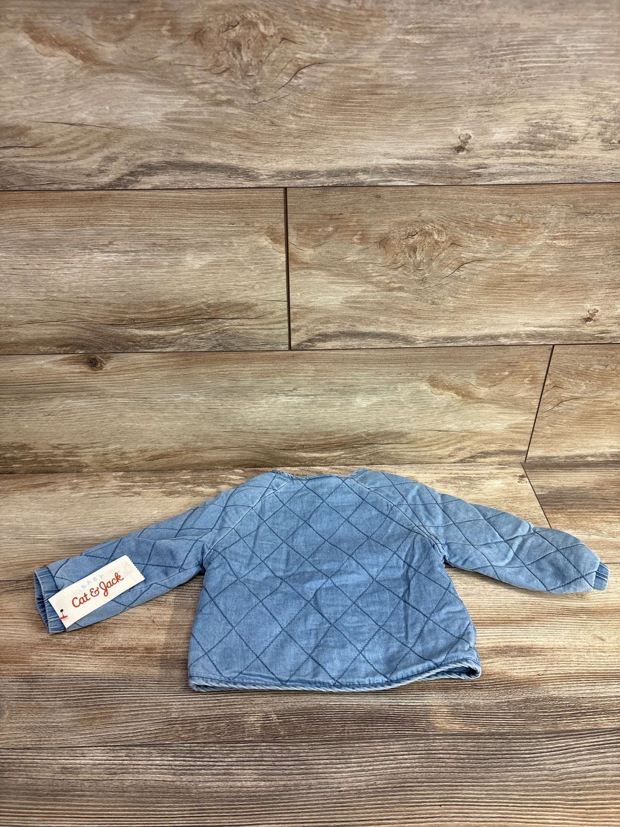 NEW Cat & Jack Chambray Quilted Jacket Blue sz 12m