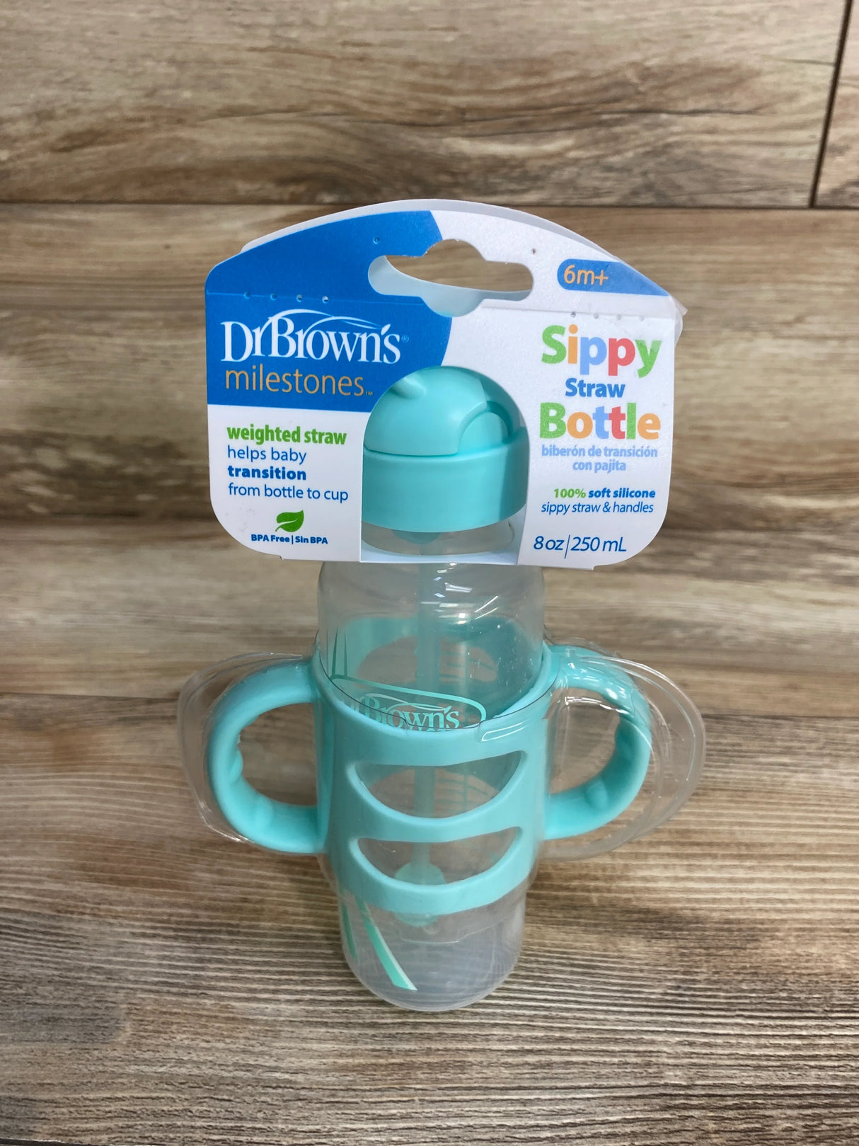 NEW Dr. Brown's Milestones Sippy Straw Bottle 6m+ 8oz