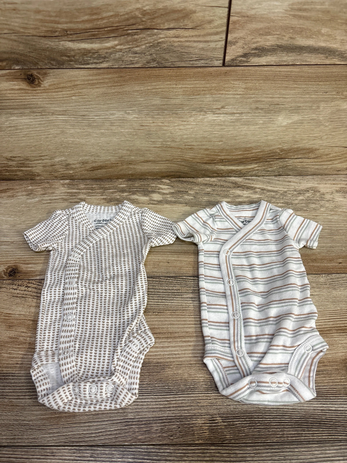 Child Of Mine 2pk Striped Kimono Bodysuits White sz preemie