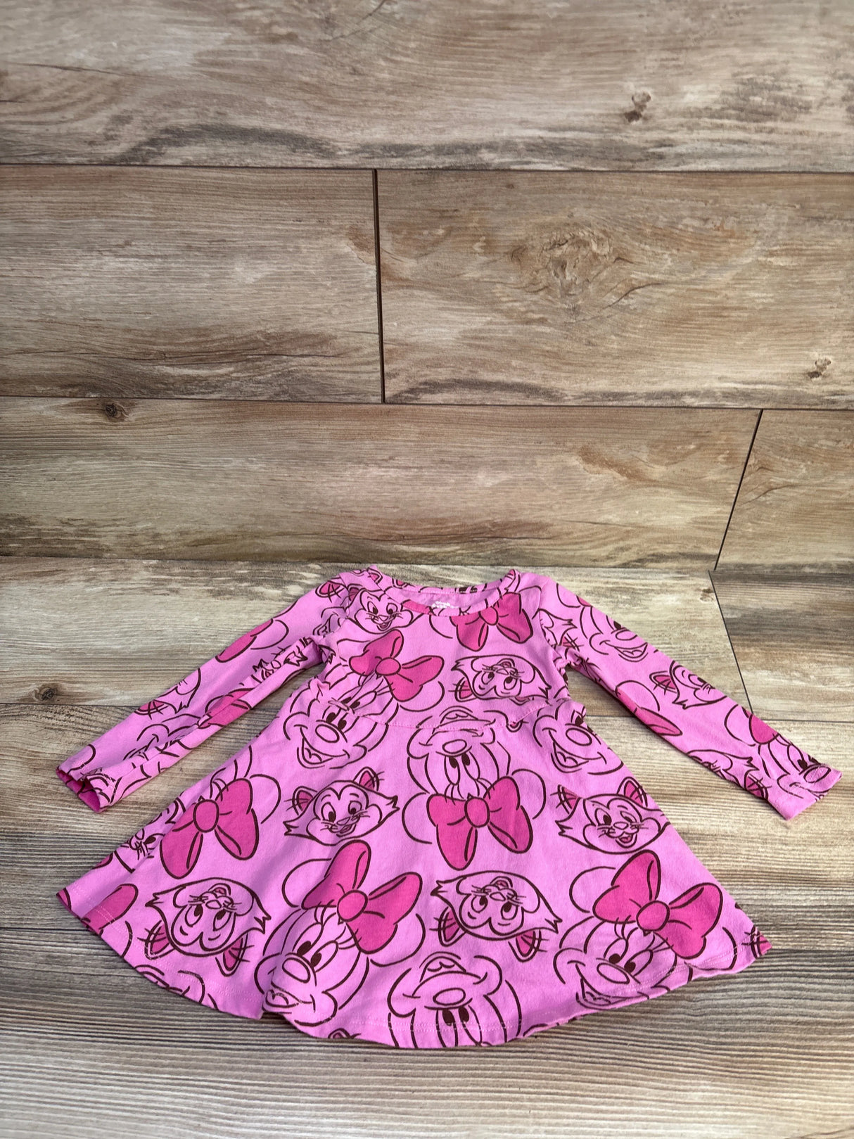 Disney Junior Minnie Mouse Long Sleeve Dress Pink sz 18m