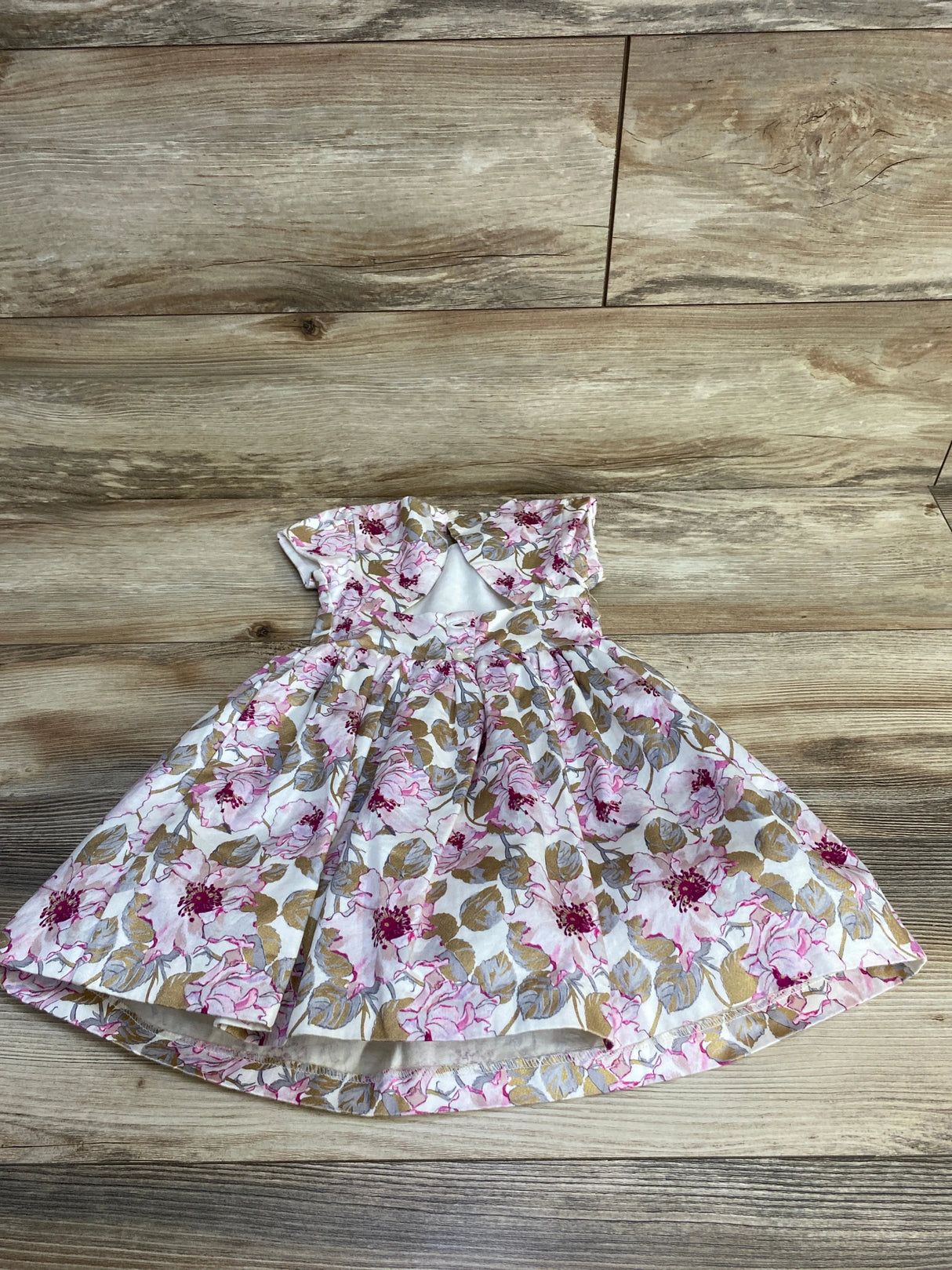 Janie and Jack Floral Ruffle Dress White sz 18-24m - Me n Mommy To Be