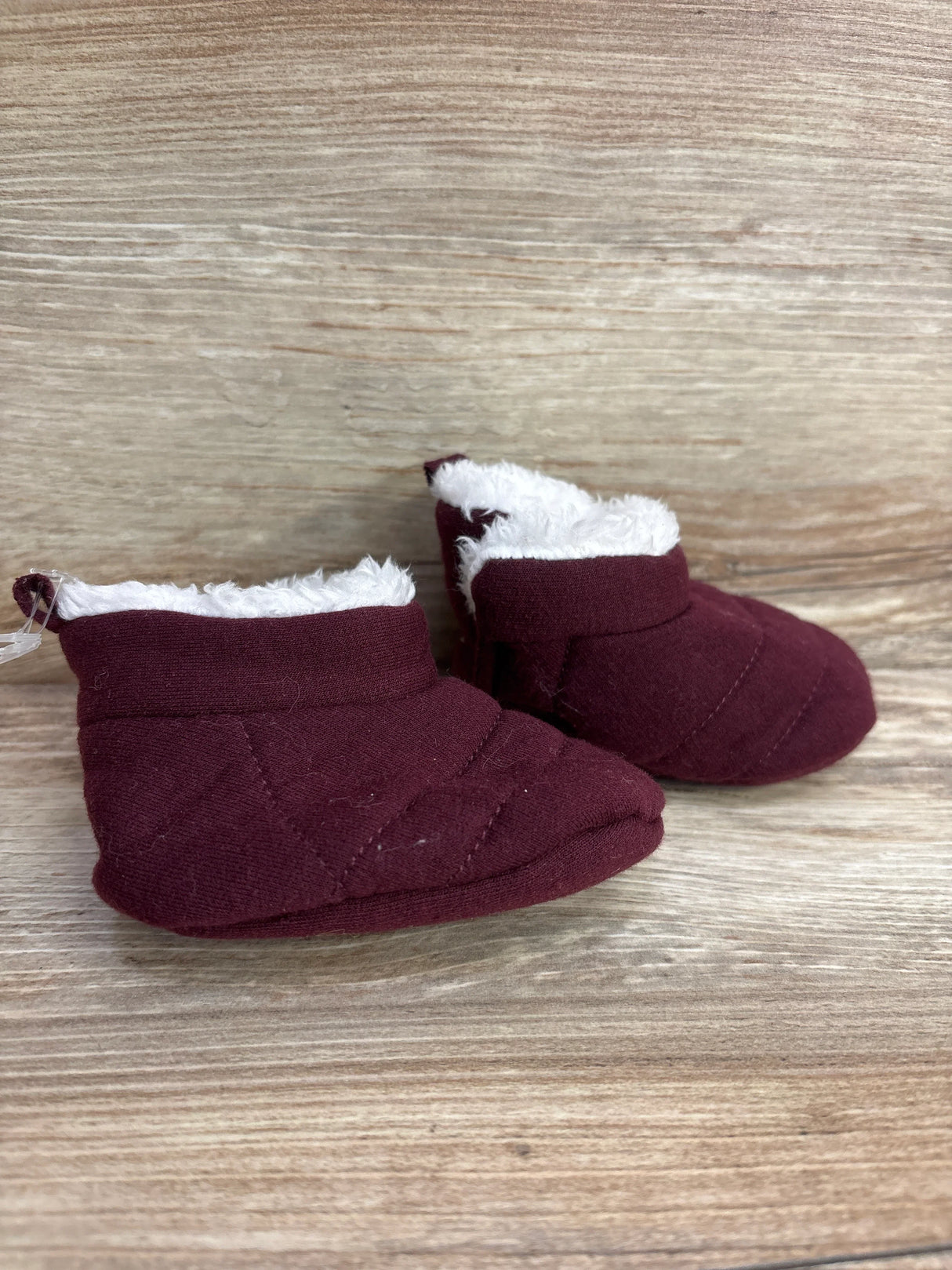 Faux Fur Lined Soft Sole Booties Maroon sz 2/3c