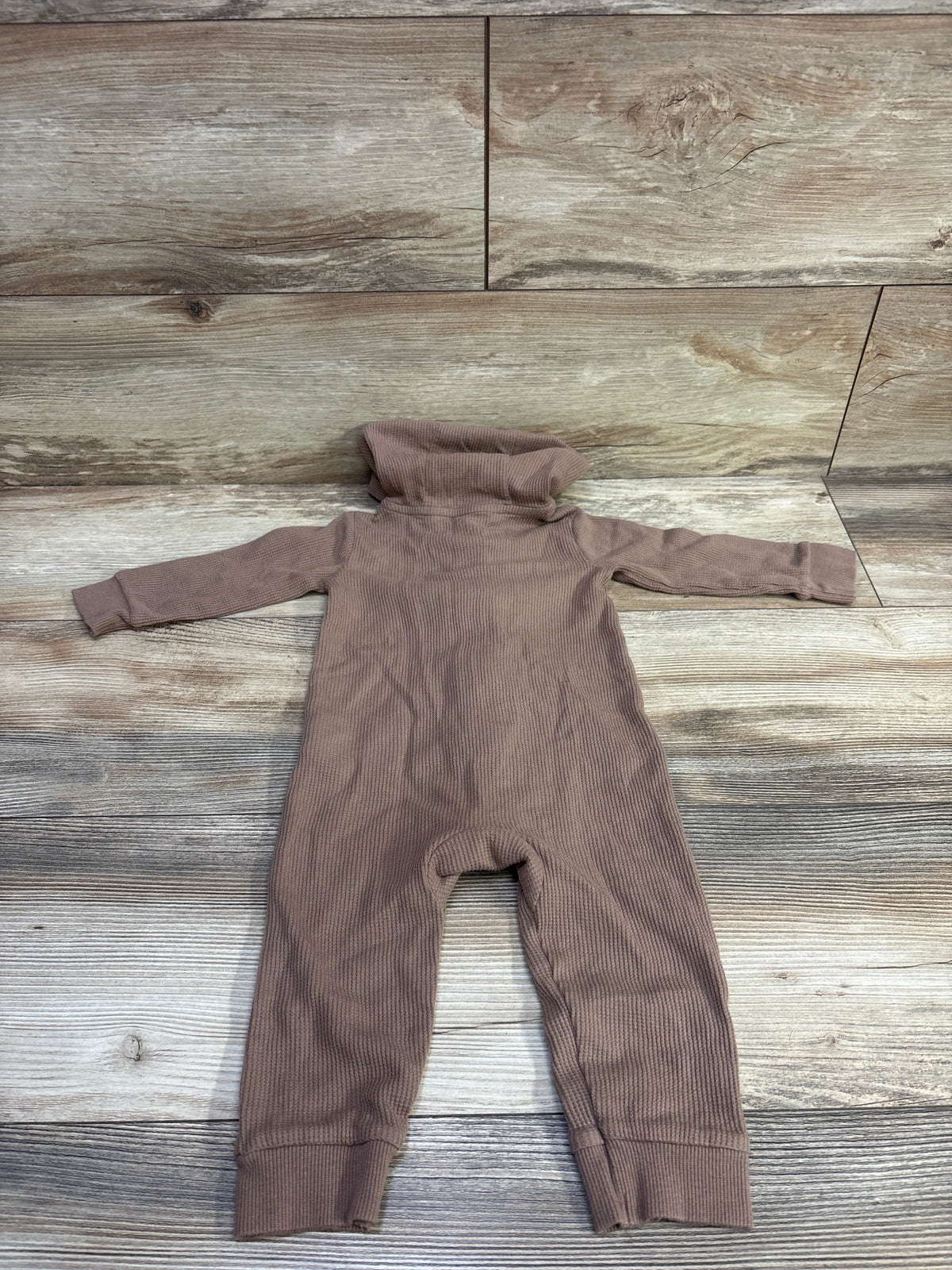 Carter's Waffle Knit Hooded Coverall Brown sz 12m