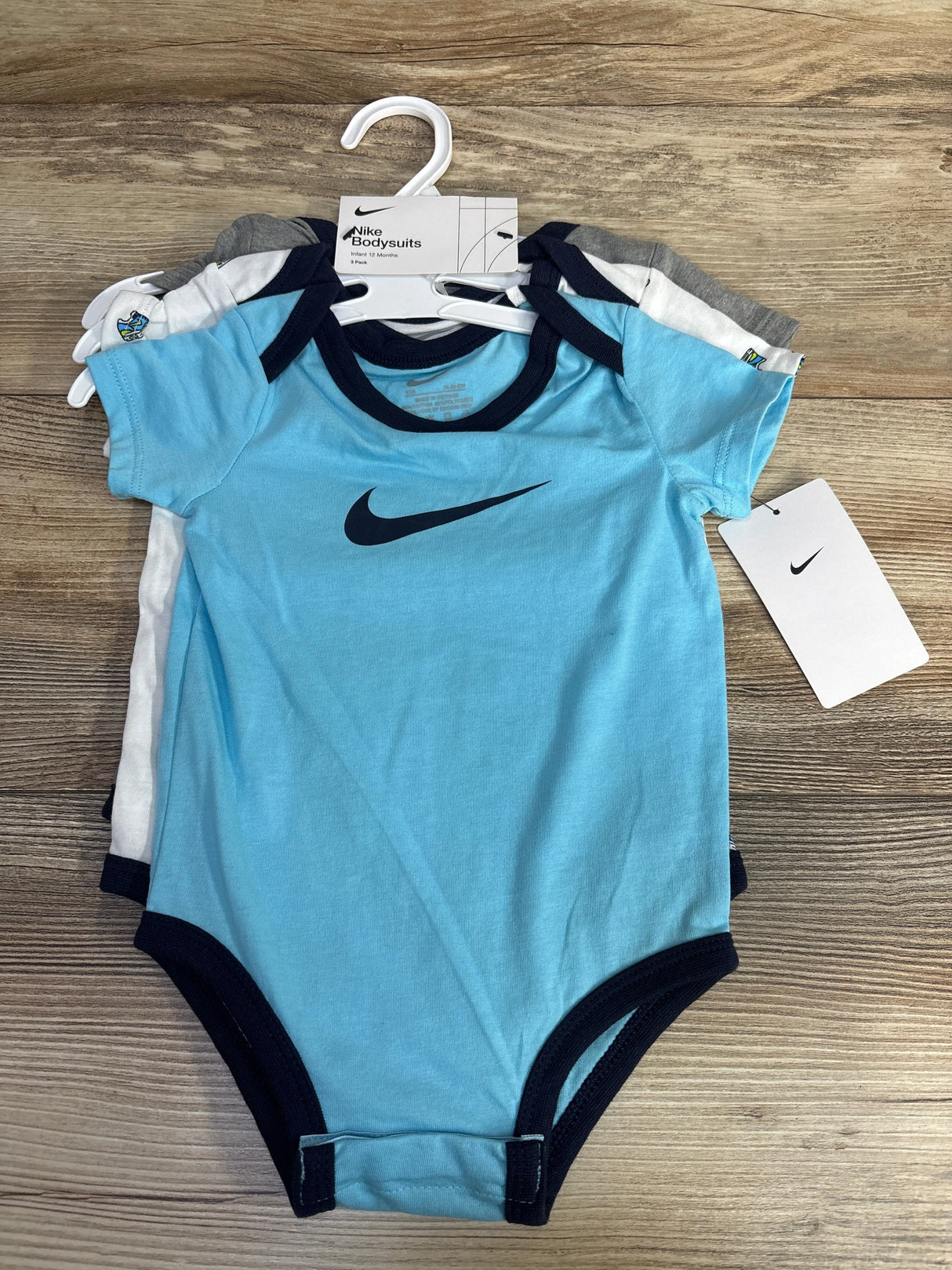NEW Nike 3pk Bodysuit Set Blue sz 12m