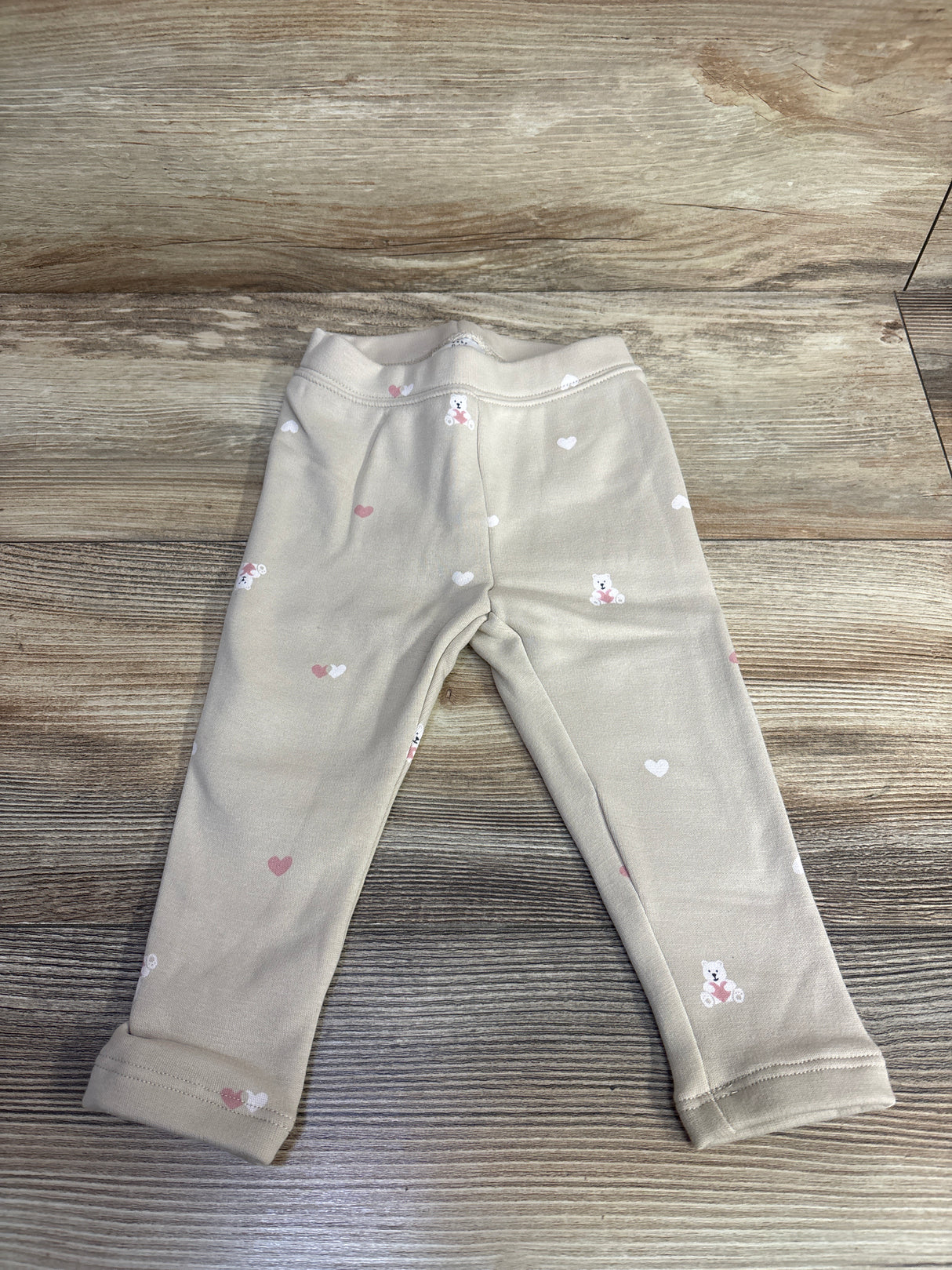 NEW Baby Gap Bear Pull On Cozy Lined Pants Beige sz 12-18m