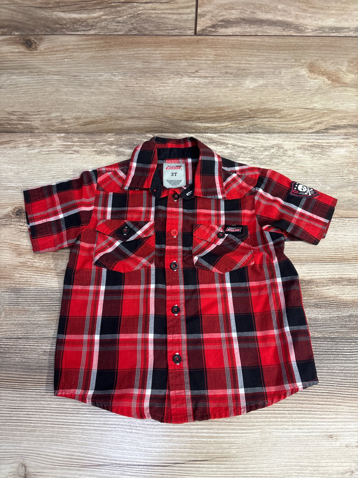 Dickies Plaid Button Up Shirt Red sz 3T