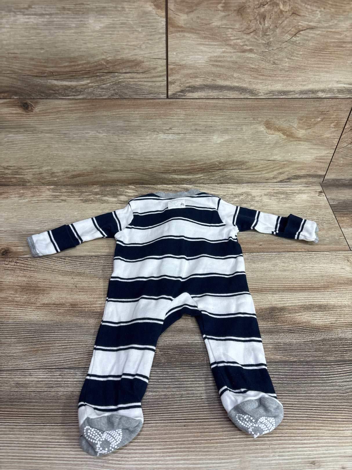 Burts Bees Baby Striped Sleeper White sz Newborn