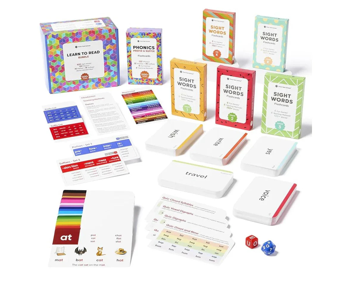 NEW Think Tank Scholar Learn To Read Flashcard Bundle 1600+ Words (Ages 4-9)