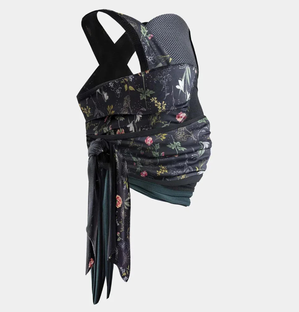 Boppy ComfyHUG Hybrid Newborn Baby Carrier Black Botanic 5-20lbs