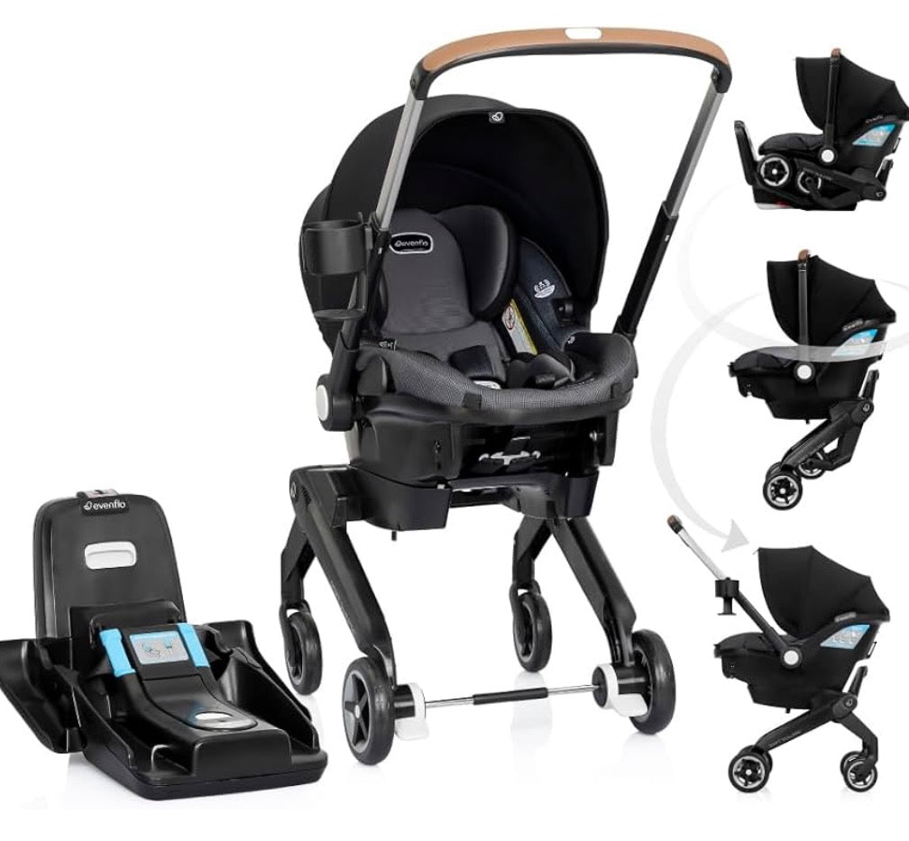 NEW Evenflo Shyft DualRide Infant Car Seat & Stroller Travel System in Beaufort Black