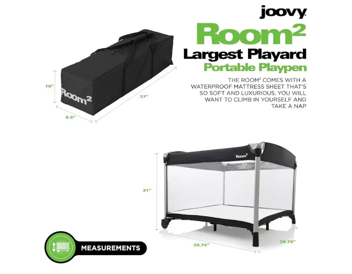 NEW Joovy Room2 Portable Playpen Playard in Black