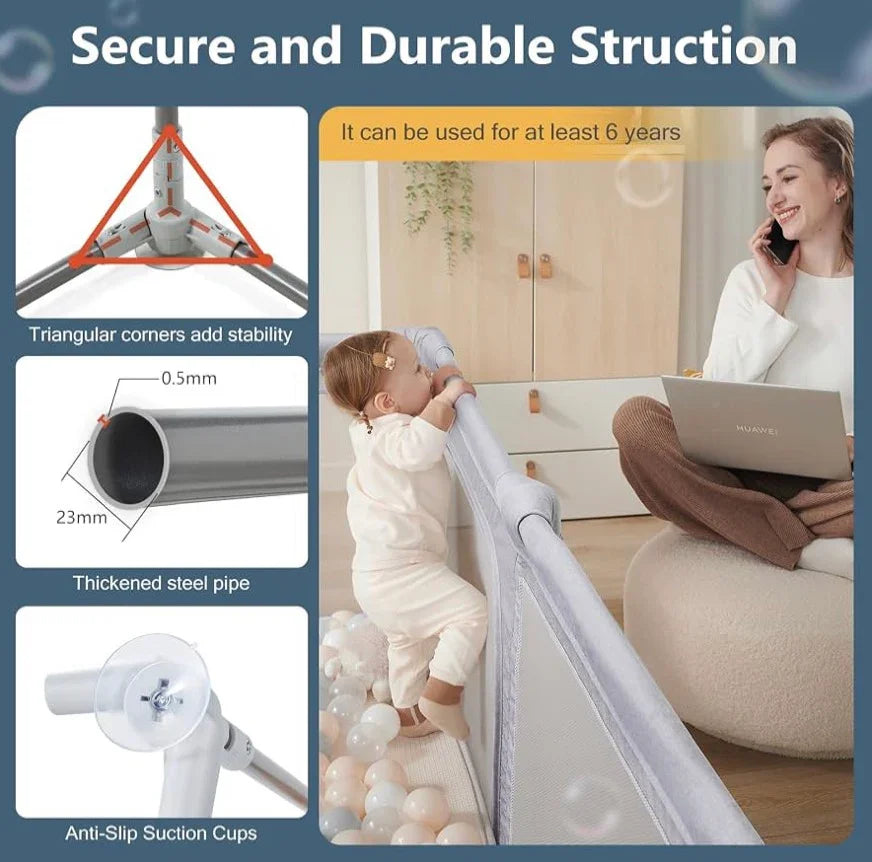 Cosola Foldable Playpen, Grey 78x70''