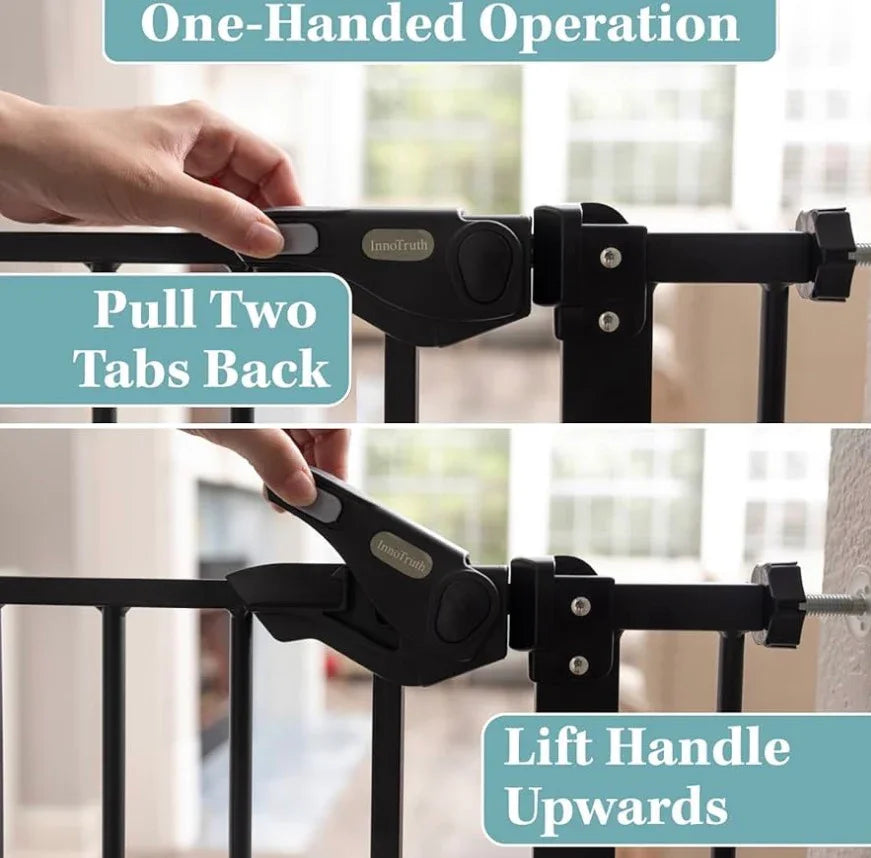NEW InnoTruth 36" Tall Baby Safety Gate, Black 29-39.6”