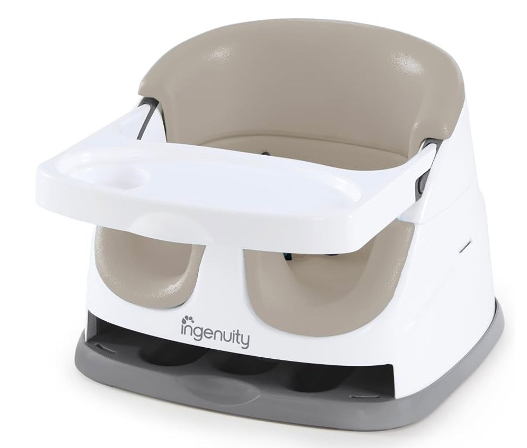 NEW Ingenuity Baby Base 2-in-1 Booster Feeding & Floor Seat - Cashmere
