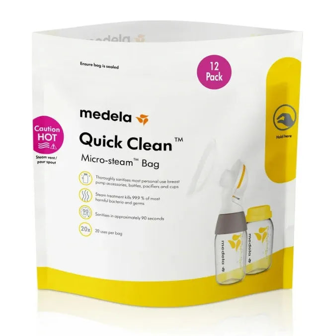 NEW Medela Quick Clean Micro-Steam Bags 12ct - Me n Mommy To Be