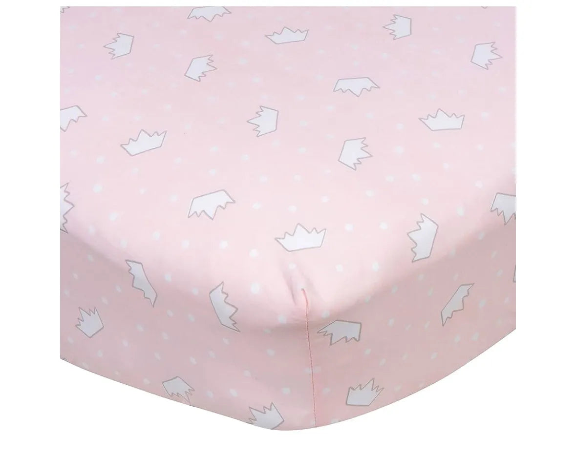 NEW Gerber Fitted Crib Sheet, Princess Crowns Pink - Me n Mommy To Be