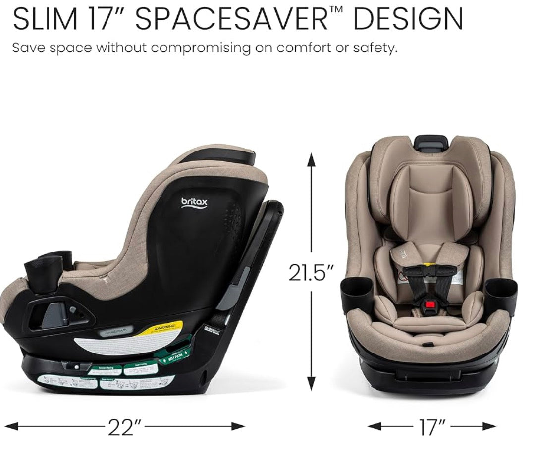 NEW Britax Galaxy 360 Slim Rotating Convertible Car Seat in Teak