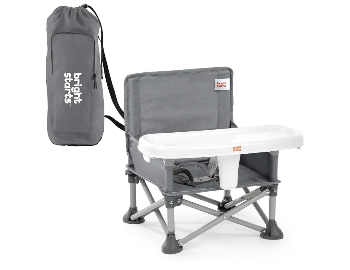 NEW Bright Starts Pop N Sit Portable Booster Seat Grey