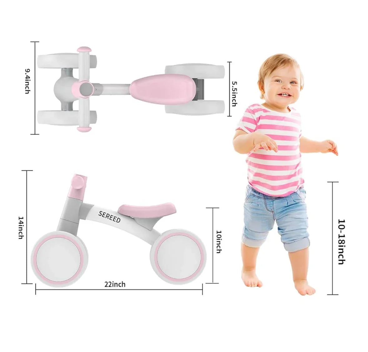 NEW SEREED Baby Balance Bike, Pink - Me n Mommy To Be