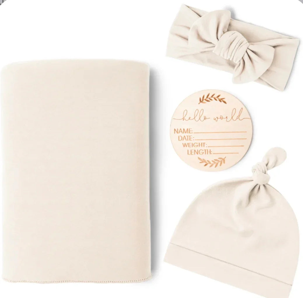 NEW Konssy Receiving Blanket Swaddle Wrap with Headband