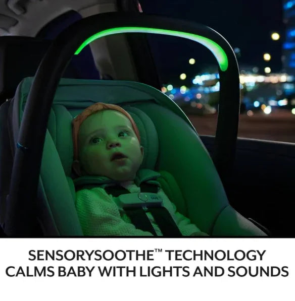 NEW Evenflo Revolve 180 LiteMax NXT Rotating Infant Car Seat with Sensory Soothe in Flint Blue 3-30lbs