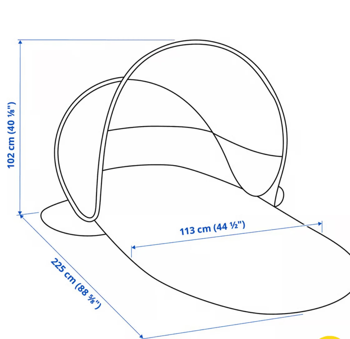 Ikea Pop-Up Sun/Wing Shield Blue