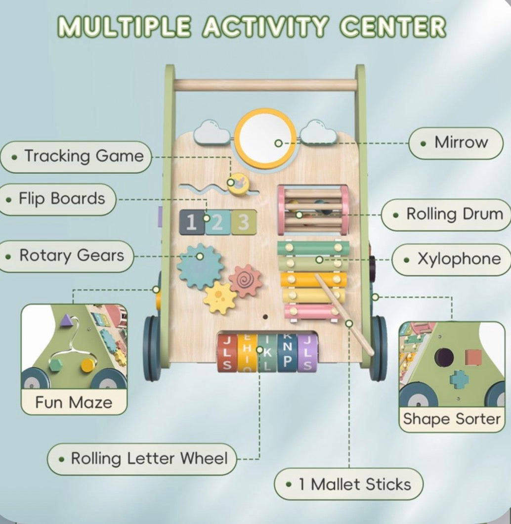 NEW Bautia Wooden Baby Walker Green