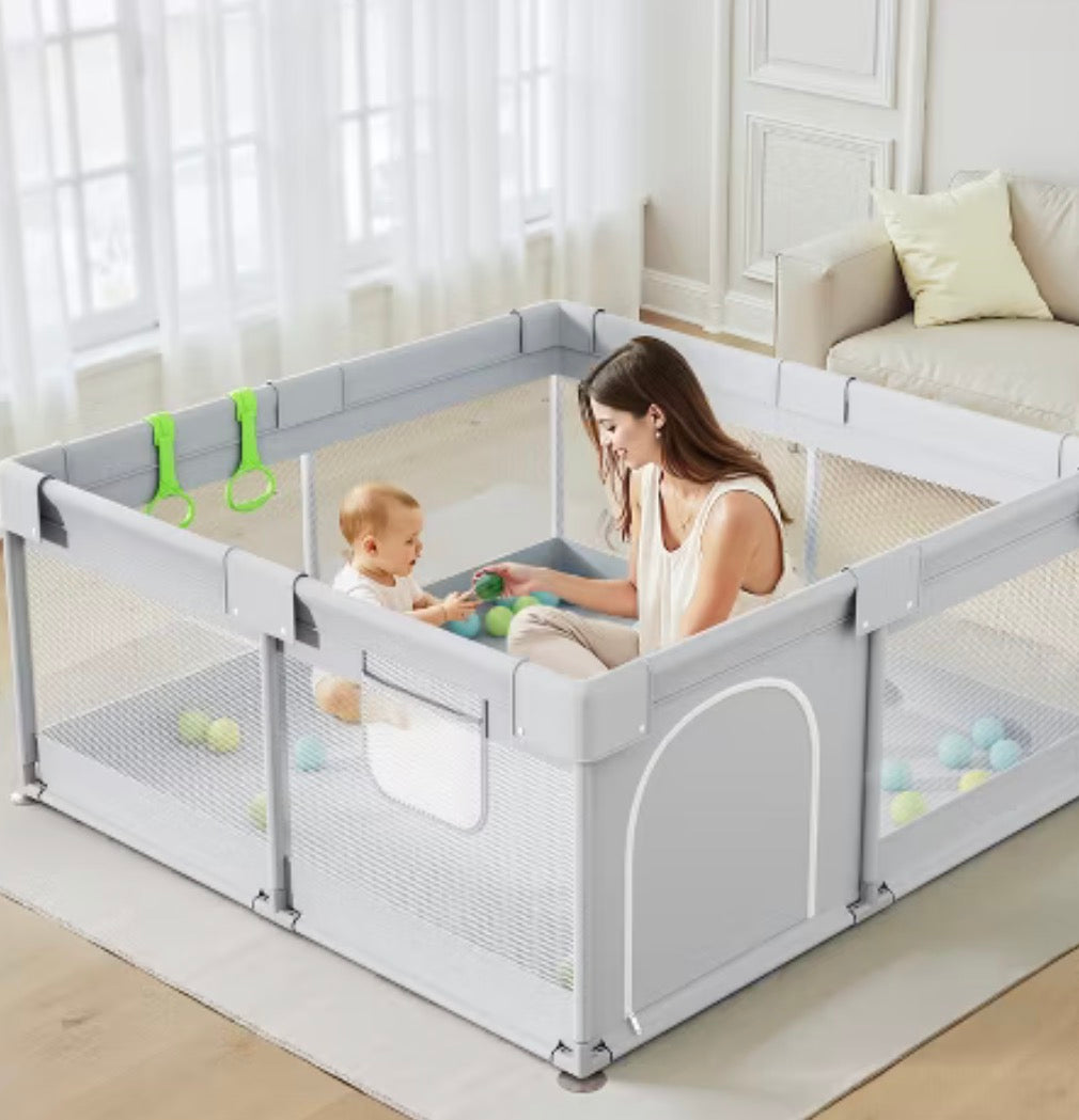 NEW Flying Fish Inc. Baby Playpen, Grey 47x47in