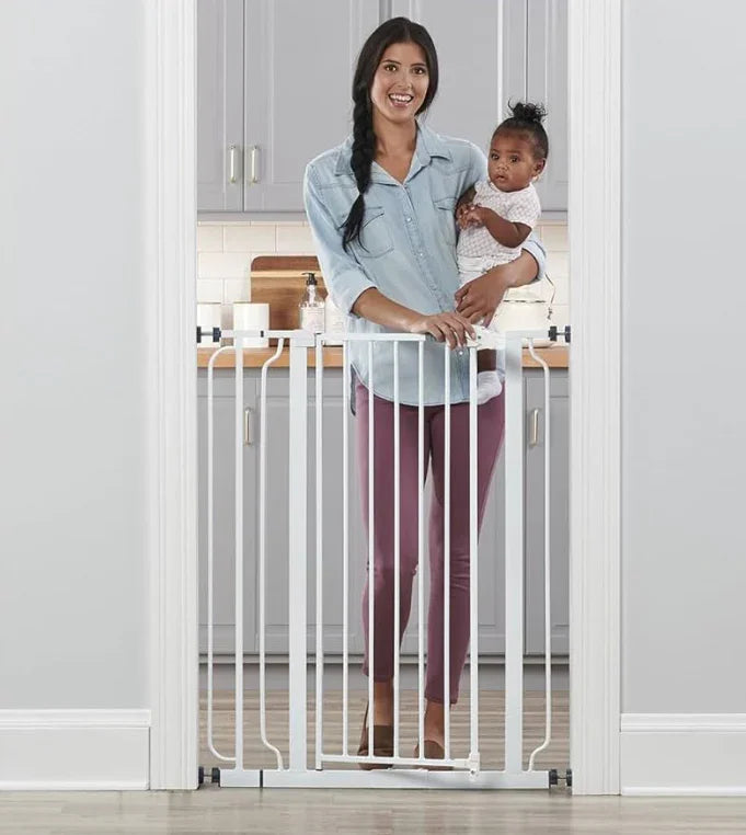 NEW Regalo Extra Tall Easy Step Metal Walk Through Baby Gate White