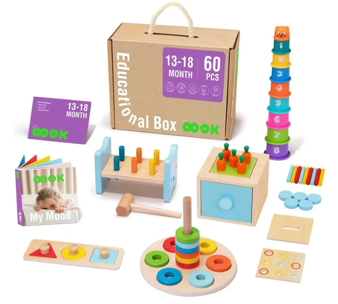 NEW TOOKYLAND Montessori Educational Toy Box 13-18m