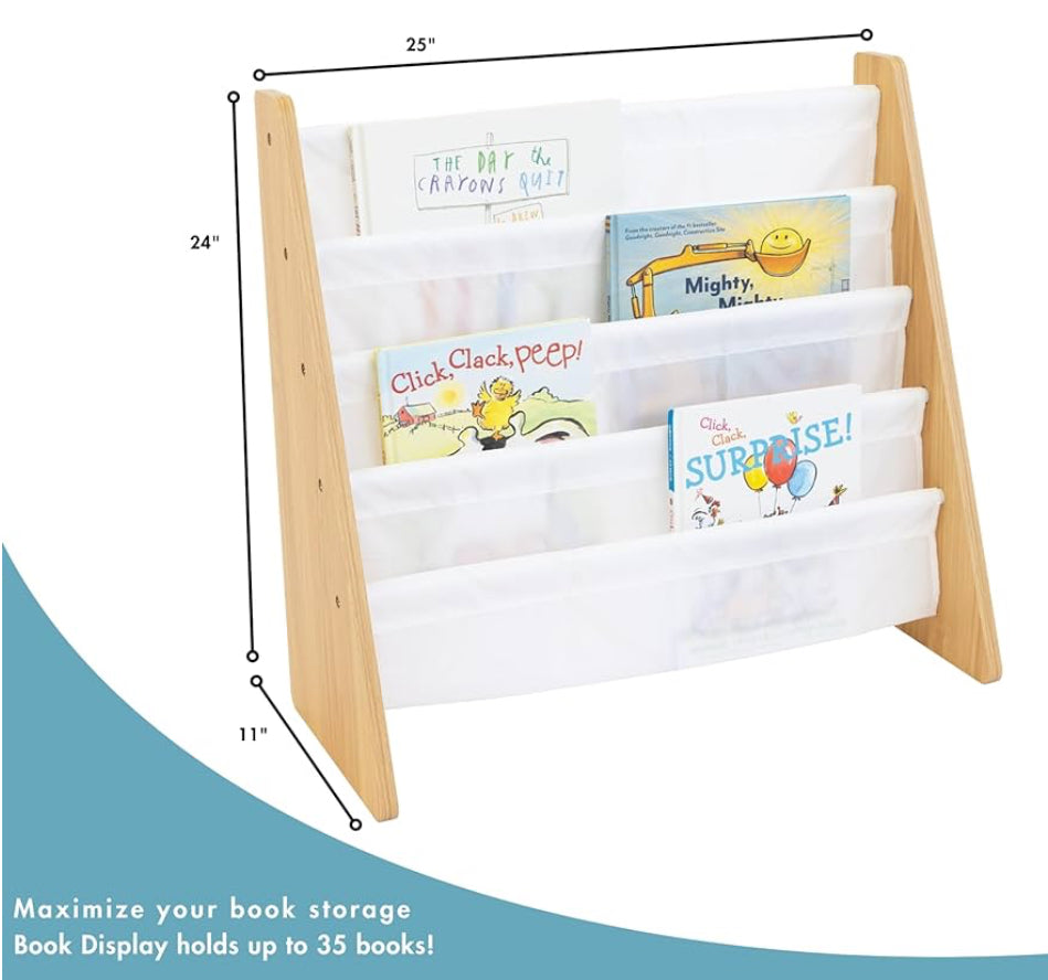 NEW Humble Crew Kids 4-Tier Bookshelf in Natural/White