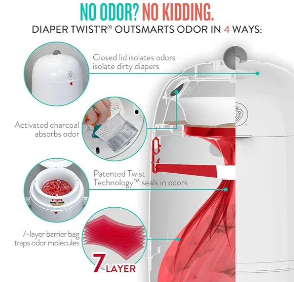 NEW Prince Lionheart Diaper Twist'r Diaper Pail