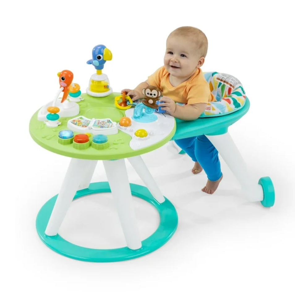 NEW Bright Starts Around We Go 2-in-1 Baby Walker Tropic Cool