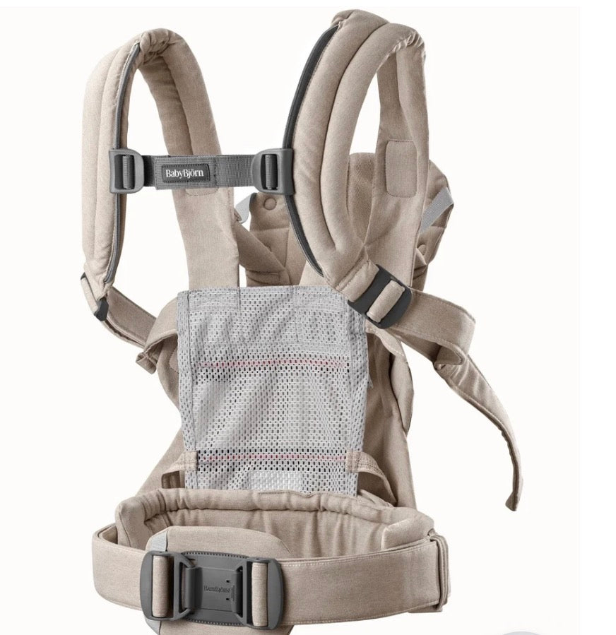 BabyBjörn Harmony Baby Carrier in Light Beige 7-40lbs