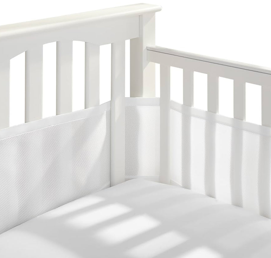 BreathableBaby Mesh Crib Liner, White 9"