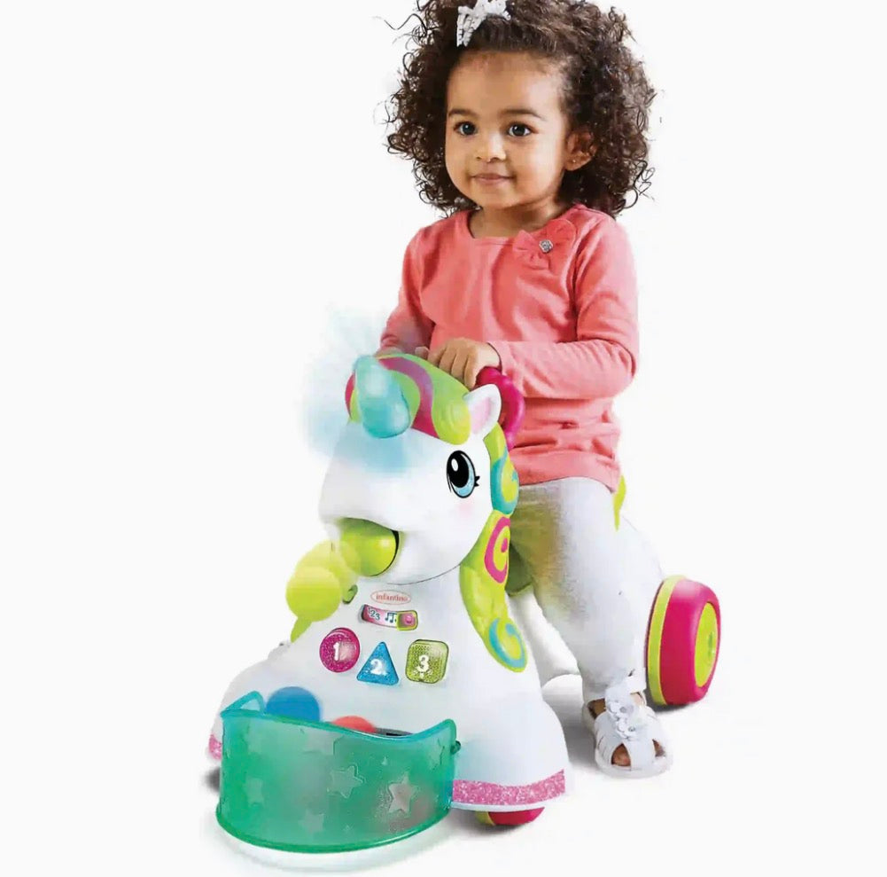 NEW Infantino 3-in-1 Sit, Walk, & Ride Unicorn